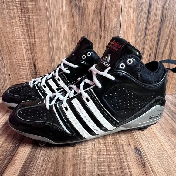 Adidas Team Signature 619 Mens Football Cleats Reggie Bush Black White Size 10.5 - Picture 2 of 7